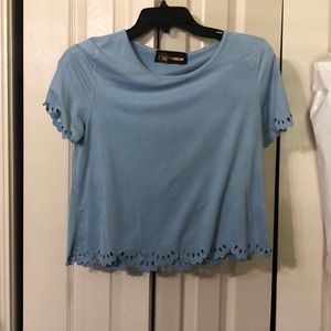 Soft baby blue crop top